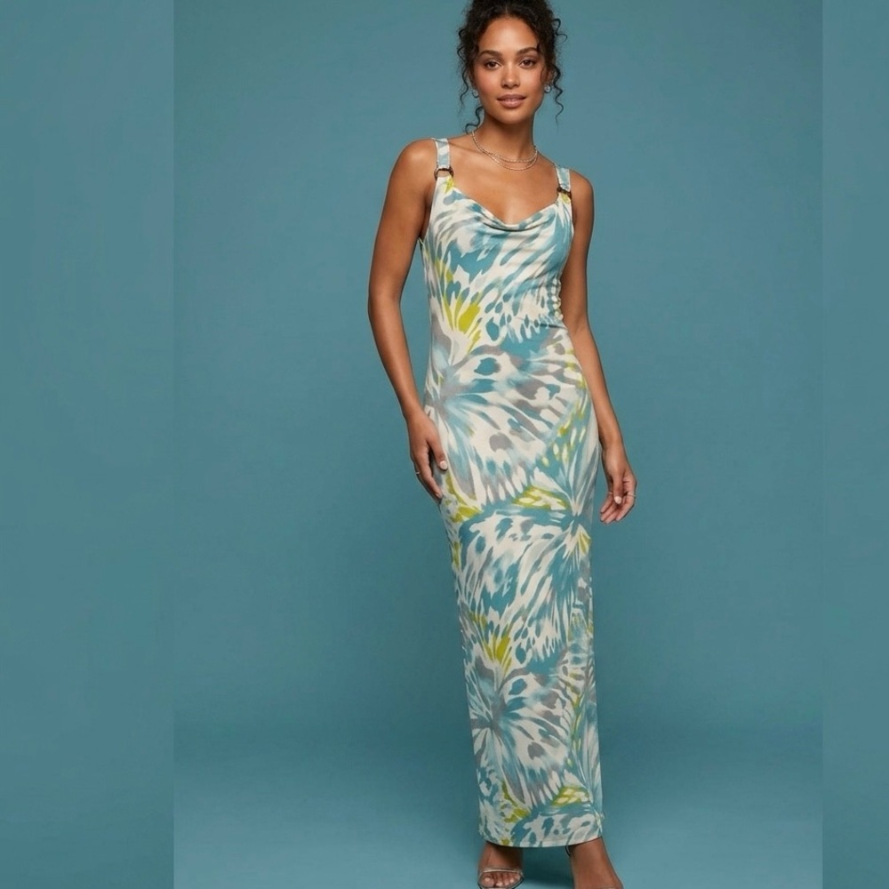 Tommy Bahama Women’s Teal Floral Maxi Dress size medium NWT